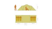 6-Person Family Tent  Blue and Yellow