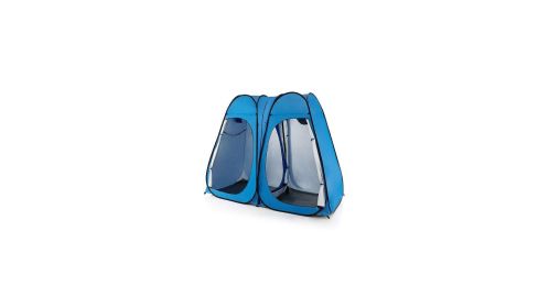 Oversized Pop Up Shower Tent with Window Floor and Storage Pocket-Blue