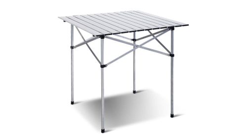 Roll Up Portable folding Camping Aluminum Picnic Table - Color: Silver