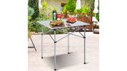 Roll Up Portable folding Camping Aluminum Picnic Table - Color: Silver