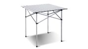 Roll Up Portable folding Camping Aluminum Picnic Table - Color: Silver