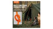 VEVOR Double Braided Polyester Rope, 1/2 in x 220 ft-orange and black