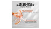 VEVOR Double Braided Polyester Rope, 1/2 in x 220 ft-orange and black
