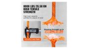 VEVOR Double Braided Polyester Rope, 1/2 in x 220 ft-orange and black