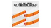 VEVOR Double Braided Polyester Rope, 3/8 in x 120 ft-orange and black