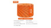 VEVOR Double Braided Polyester Rope, 3/8 in x 120 ft-orange and black