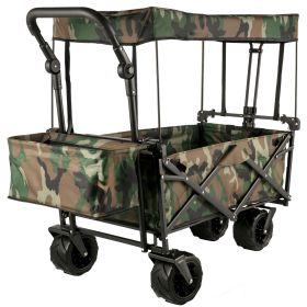 VEVOR Collapsible Folding Wagon with Removable Canopy Heavy Duty Foldable Wagon