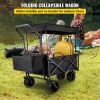VEVOR Extra Large Collapsible Garden Cart-Black