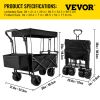 VEVOR Extra Large Collapsible Garden Cart-Black