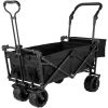 VEVOR Extra Large Collapsible Garden Cart-Black