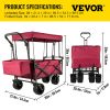 VEVOR Extra Large Collapsible Garden Cart-Red