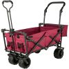 VEVOR Extra Large Collapsible Garden Cart-Red