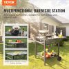 VEVOR Outdoor Grill Dining Cart with Double-Shelf