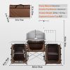 VEVOR Aluminum Cook Station 3 Cupboard & Detachable Windscreen-Brown