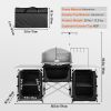 VEVOR Aluminum Cook Station 3 Cupboard & Detachable Windscreen-Black