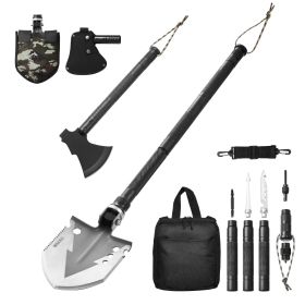 Survival Shovel Survival Axe 16-in-1 Camping Folding Shovels with Hatchet