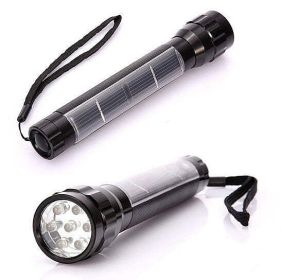Solar LED Flash Light Never Need Batteries (Color: Steel)