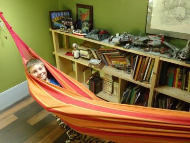 Deluxe Brazilian Style Double Hammock (Color: Red, Orange, and Yellow Stripes)