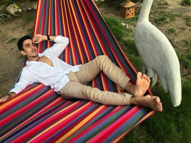 Deluxe Brazilian Style Double Hammock (Color: Hot Stripes)