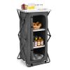 Folding Camping Storage Cabinet with 3 Shelves and Carry Bag