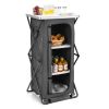 Folding Camping Storage Cabinet with 3 Shelves and Carry Bag