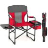 Folding Camping Directors Chair with Cooler Bag and Side Table