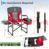 Folding Camping Directors Chair with Cooler Bag and Side Table