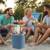 3-in-1 Portable Cooler Bar Table with Bottle Opener and Lift Top Lid