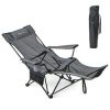 Camping Lounge Chair with Detachable Footrest Adjustable Backrest