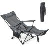 Camping Lounge Chair with Detachable Footrest Adjustable Backrest