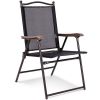 Set of 2 Patio Folding Sling Back Camping Deck Chairs