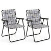 Folding Beach Chair, Camping Lawn Webbing Chair, 2 Pieces 