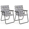Folding Beach Chair, Camping Lawn Webbing Chair, 2 Pieces 