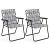 Folding Beach Chair, Camping Lawn Webbing Chair, 2 Pieces 
