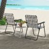 Folding Beach Chair, Camping Lawn Webbing Chair, 2 Pieces 