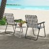 Folding Beach Chair Set for Camping and Lawn Relaxation - 4 Pieces