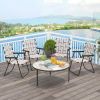 Folding Beach Chair Set for Camping and Lawn Relaxation - 4 Pieces