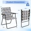 Folding Beach Chair Set for Camping and Lawn Relaxation - 4 Pieces