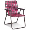 Folding Beach Chair Set for Camping and Lawn Relaxation - 6 Pieces