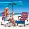 Folding Beach Chair Set for Camping and Lawn Relaxation - 6 Pieces