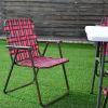 Folding Beach Chair Set for Camping and Lawn Relaxation - 6 Pieces