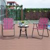 Folding Beach Chair Set for Camping and Lawn Relaxation - 6 Pieces