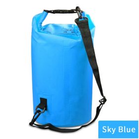 Outdoor Waterproof Sport Dry Bag With Adjustable Shoulder Strap For Beach (Color: Light Blue, size: 5L)