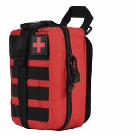 Tactical First Aid Pouch Detachable Medical Pouch Kit Utility Bag (Bag Only) (Color: Red)
