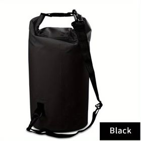 Outdoor Waterproof Sport Dry Bag With Adjustable Shoulder Strap For Beach (Color: Black, size: 30L)