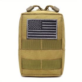 Outdoor Tactical Molle Pouches Compact Waterproof EDC Waist Bag For Hiking (Color: Mud Color)