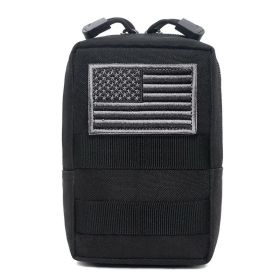 Outdoor Tactical Molle Pouches Compact Waterproof EDC Waist Bag For Hiking (Color: Black)