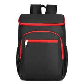 Waterproof Leakproof Thermal Insulated Outdoor Cooler Backpack For Hiking (Color: Black/Red)