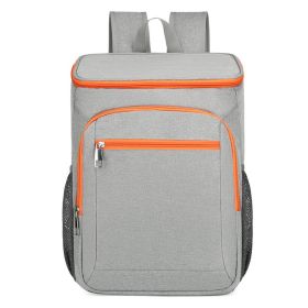 Waterproof Leakproof Thermal Insulated Outdoor Cooler Backpack For Hiking (Color: Gray/Orange)