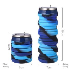 Foldable Silicone Water Cup for Travel, Cycling, and Running - 480ml (Capacity: 480ml, Color: 04)